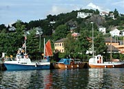 fishing boats in town