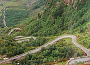 some of the hair-pin bends on the road above Lysebotn