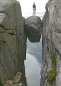 kjeragbolten - the wedged stone that some people stand on