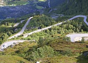 hairpin bends on the road down to Lysebotn